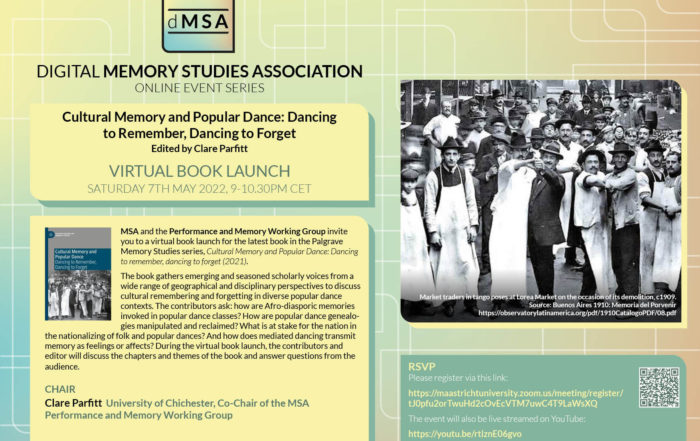 Event flyer "Cultural Memory and Popular Dance: Dancing to remember, dancing to forget"